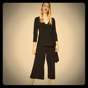 New with tag - Zara v-neck asymmetrical black top